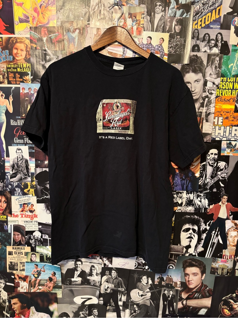 Gildan Black Short-Sleeve Tee with Red Graphic Label